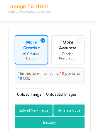 How to Convert Images to HTML Websites - pictohtml.com Tutorial Guide